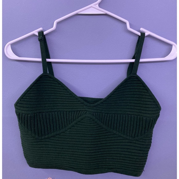 Aerie Take Charge Olive Petal Sweater Corset Tank - Picture 5 of 9